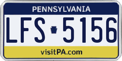 PA license plate LFS5156