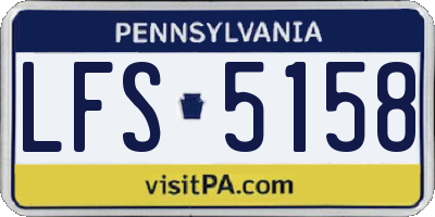 PA license plate LFS5158