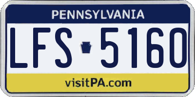 PA license plate LFS5160