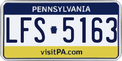 PA license plate LFS5163