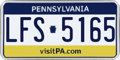 PA license plate LFS5165