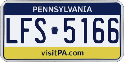 PA license plate LFS5166