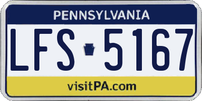 PA license plate LFS5167