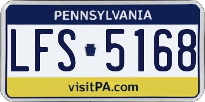 PA license plate LFS5168