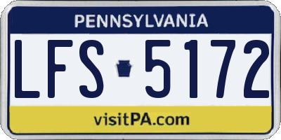 PA license plate LFS5172