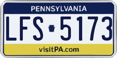 PA license plate LFS5173