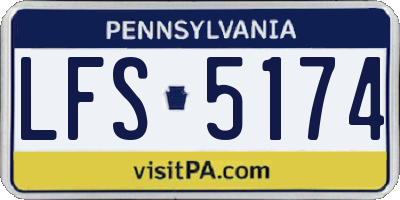 PA license plate LFS5174
