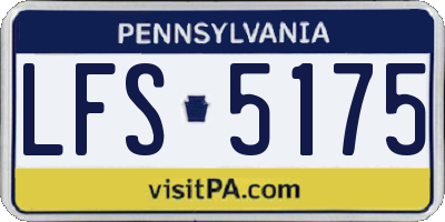 PA license plate LFS5175