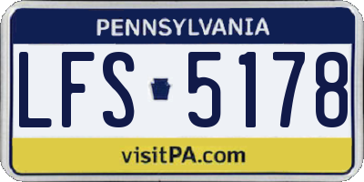 PA license plate LFS5178