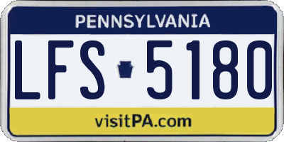 PA license plate LFS5180
