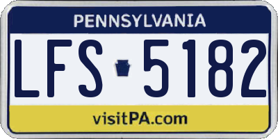 PA license plate LFS5182