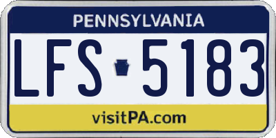 PA license plate LFS5183