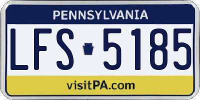 PA license plate LFS5185