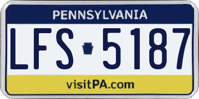 PA license plate LFS5187