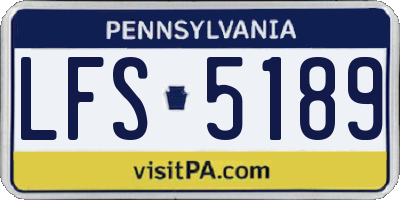 PA license plate LFS5189