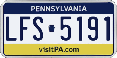 PA license plate LFS5191