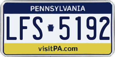 PA license plate LFS5192