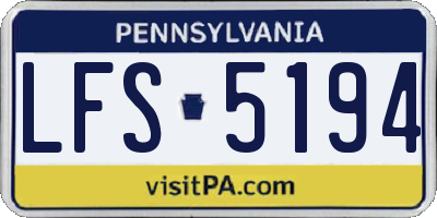 PA license plate LFS5194