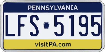 PA license plate LFS5195