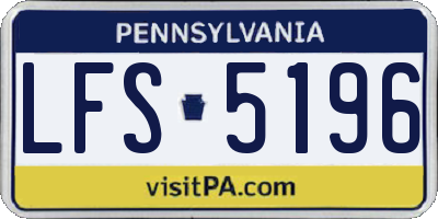 PA license plate LFS5196