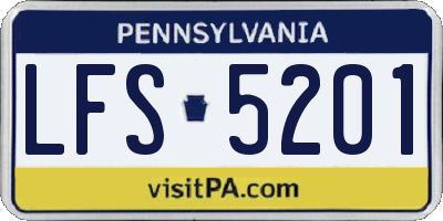 PA license plate LFS5201