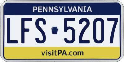 PA license plate LFS5207