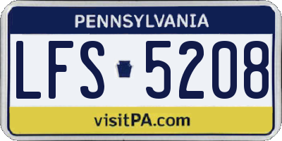 PA license plate LFS5208