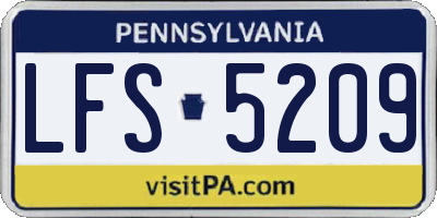 PA license plate LFS5209