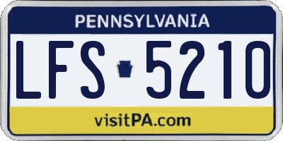 PA license plate LFS5210