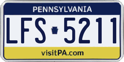 PA license plate LFS5211