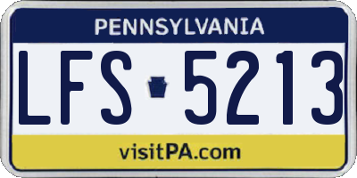 PA license plate LFS5213