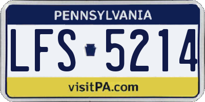 PA license plate LFS5214