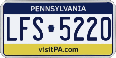 PA license plate LFS5220