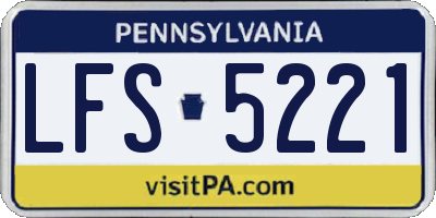 PA license plate LFS5221