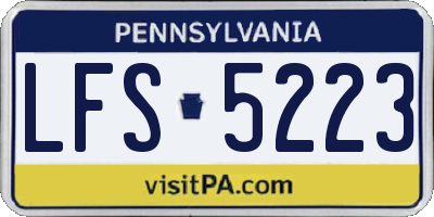 PA license plate LFS5223