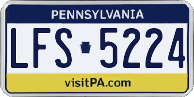 PA license plate LFS5224
