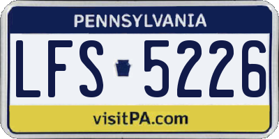 PA license plate LFS5226