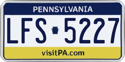 PA license plate LFS5227