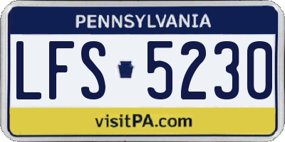 PA license plate LFS5230