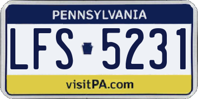 PA license plate LFS5231