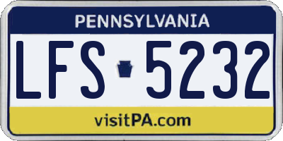 PA license plate LFS5232