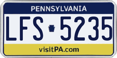 PA license plate LFS5235