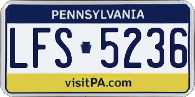 PA license plate LFS5236