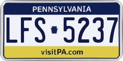 PA license plate LFS5237