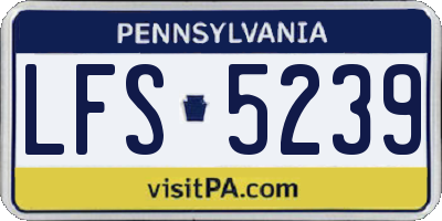 PA license plate LFS5239