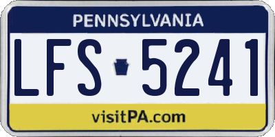 PA license plate LFS5241