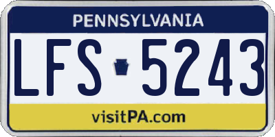 PA license plate LFS5243