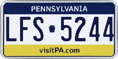 PA license plate LFS5244