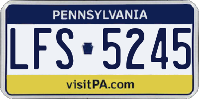 PA license plate LFS5245