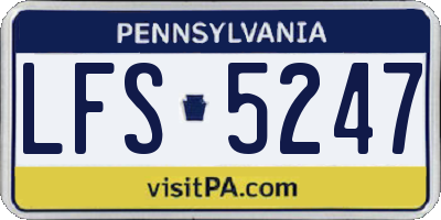 PA license plate LFS5247